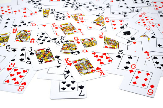 many Poker cards white close up photo