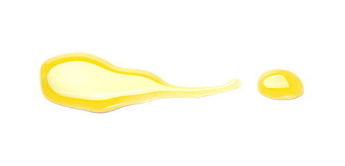 Puddle of orange juice isolated on white background, clipping path