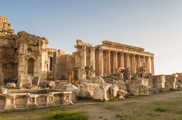 Obraz premium Ruínas de Baalbek, Líbano. Cidade histórica.