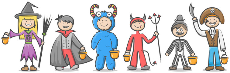 Halloween Kinder in Kostümen