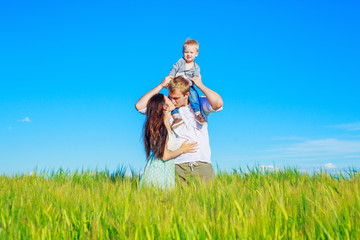 family in the field