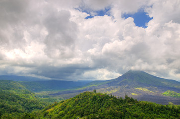 Landscape of Batur volcano on Bali island, Indonesia..