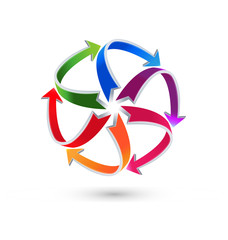 Colorful arrow recycle business logo
