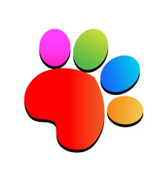 Colorful print paw animal icon logo