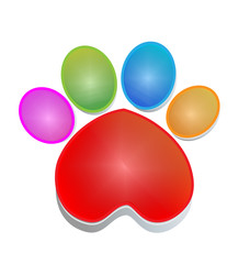 Colorful print paw animal icon logo