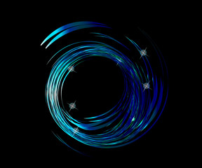 Blue waves in black background