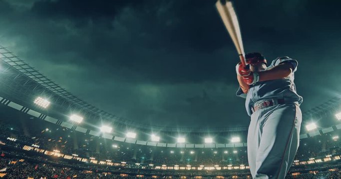 Baseball male player in action