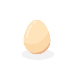 Fresh chicken egg icon in flat style. Simple easy breakfast. Basic food ingredient. Vector illustration