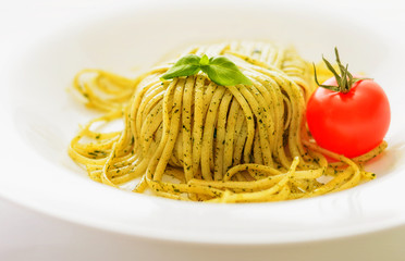 Spaghetti on a plate