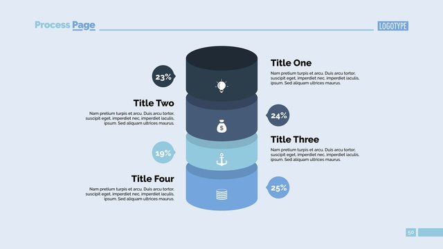 Four Percentage Cylinders Slide Template