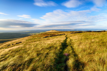 The summit of Shining Tor in the Cheshire Peak District, looking north towards Oldgate Nick