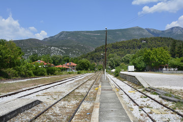 Fototapeta premium Greece, Eastmacedonia, Nestos River Railway