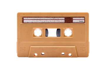 Cassette tape on white background.