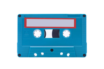 Cassette tape on white background.