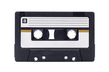 Cassette tape on white background.