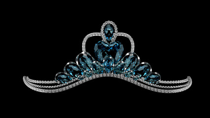 Luxury jewelry - wedding diadem. 3d illustration, 3d rendering. © Pierell
