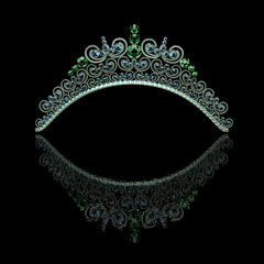 Luxury jewelry - wedding diadem. 3d illustration, 3d rendering. © Pierell