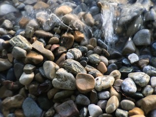 gravel on the river bank