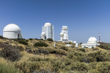 The Teide sky observatory in Tenerife, the Izaña observatorio, with the best sun telescopes world...