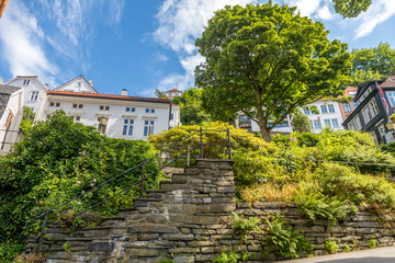 Fototapeta na wymiar Maison du Mont Fløyen à Bergen, Norvège