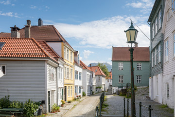 Maisons traditionnelles à Bergen, Norvège