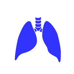 Vector silhouette medical illustration of human body organ - lungs with trachea. Logo template for clinic, hospital. Symbol for asthma, tuberculosis, pneumonia. Health care of respiratory system.