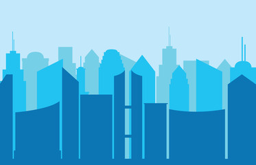 Fototapeta premium City panorama on blue background