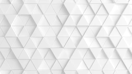 Papier Peint photo Salle Fond blanc avec des triangles. Image 3D, rendu 3D.