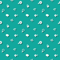 Web Interface Application Symbols Seamless Pattern