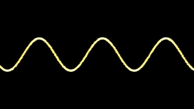 Abstract Audio Sound Wave Particle Animation - Loop Yellow