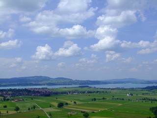 Fototapeta na wymiar Aussicht auf den Forggensee vom Schloss Neuschwanstein aus