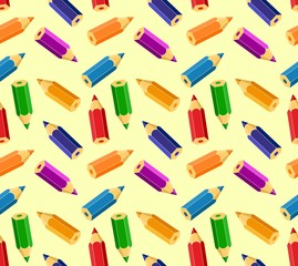 Background with colored pencils. 