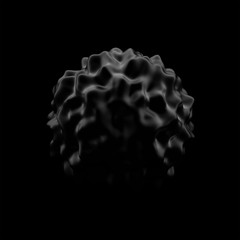 Black background with 3d shape. 3d illustration, 3d rendering.