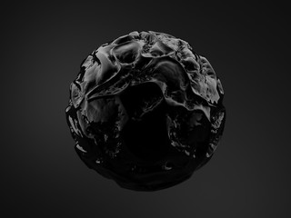 Black background with 3d shape. 3d illustration, 3d rendering. - 169852130