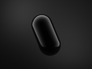 Black background with 3d shape. 3d illustration, 3d rendering.