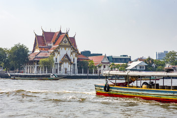 Bangkok city boat on Chao Phraya River