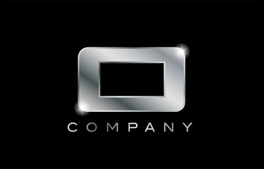 O silver metal letter company design logo