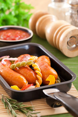 Fried sausages