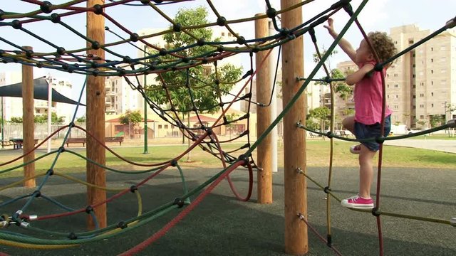 Girl playing at playground
