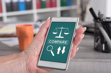 Compare concept on a smartphone