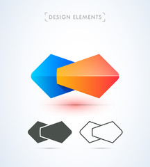 Vector abstract letter M logo template. Material design style