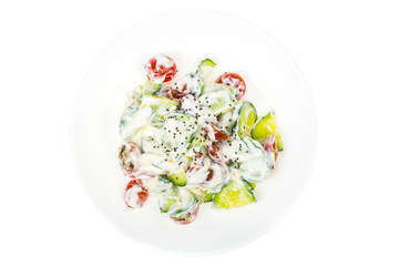 Vegetarian vegetable salad with chia seeds