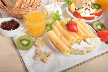 An appetizing breakfast for young children