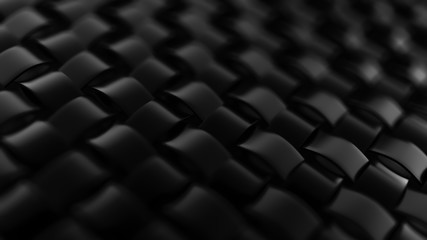 Obraz premium Black background with weaving. 3d illustration, 3d rendering.