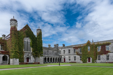 Galway, Ireland - August 5, 2017: Part of historic Quadrangle on National University of Ireland...