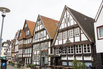 historische Fassaden in der Innenstadt der Stadt Detmold