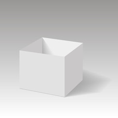 Realistic opened box mock up. Vector