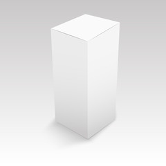 Blank paper or cardboard box template. Vector illustration.