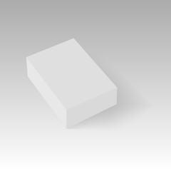 Blank of closed paper or cardboard box template. Vector illustration