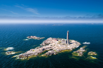 Aerial view of Bengtskär Lighthouse, Finland - obrazy, fototapety, plakaty